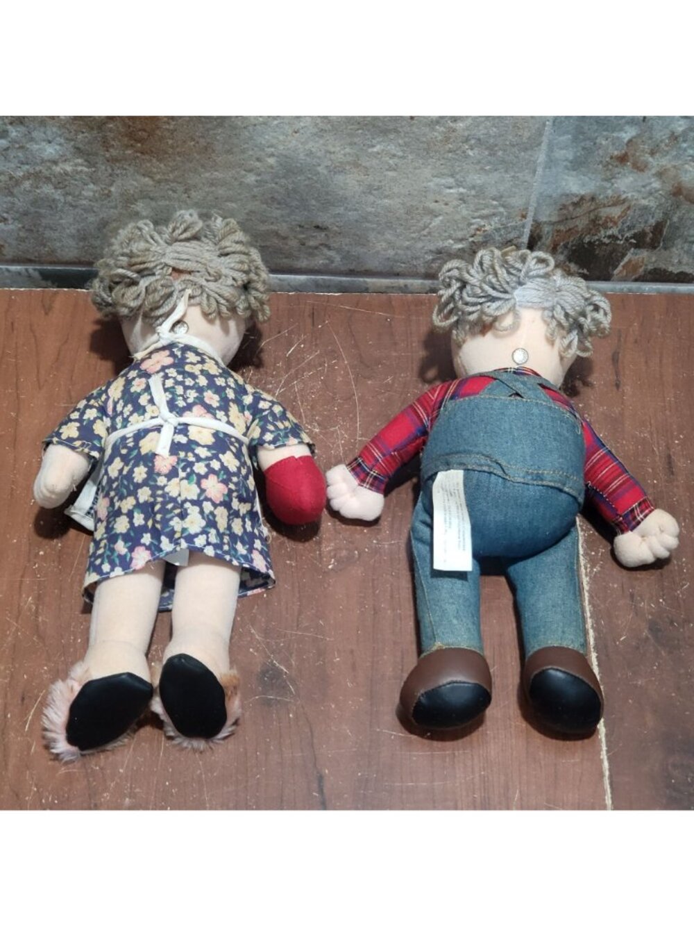 Vintage Peppy People Grandma Tillie & Grandpa Joe Plush Dolls 1998 - Picture 2 of 13